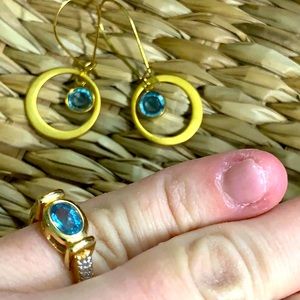 Blue Topaz ring and earring set